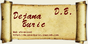Dejana Burić vizit kartica